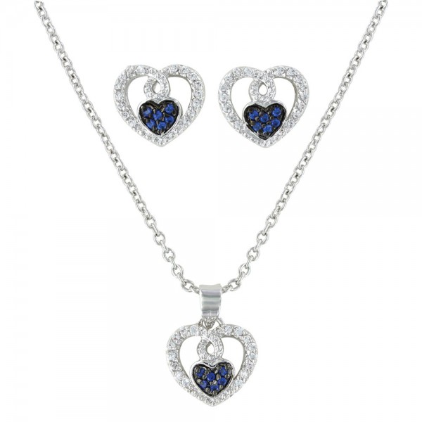 Curlicued Cerulean Heart Jewelry Set