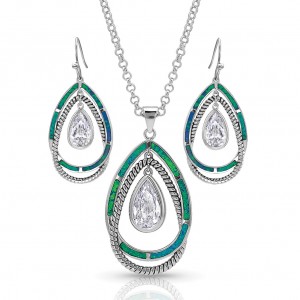 Opal Ribbons Teardrop Jewelry Set